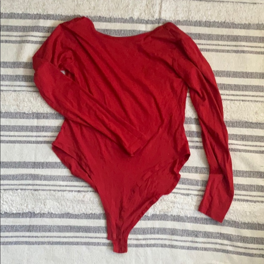 Forever 21 Low Back red bodysuit